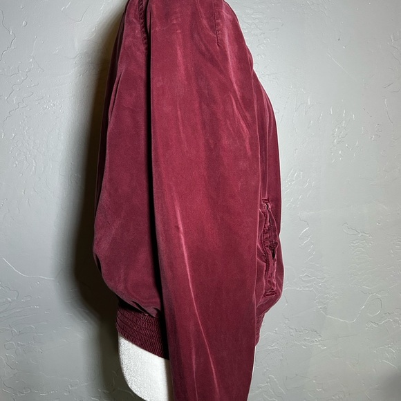 American Eagle Outfitters Deep Red Bomber Jacket burgundy size medium (c) - Picture 5 of 16